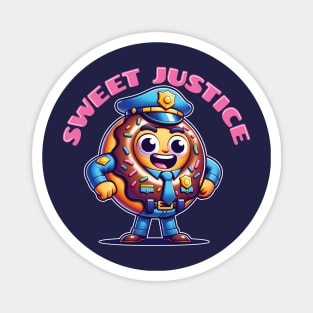 Sweet Justice - Funny Donut Cop Magnet